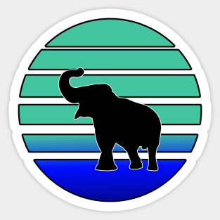 Retro Sunet Elephant Sticker